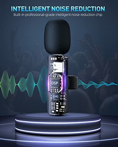 Microphone with intelligent noise reduction technology on display